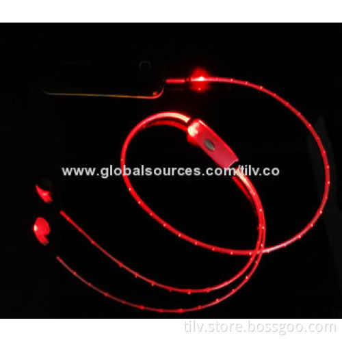 2014 Colorful LED Glinting Earphone with Microphone